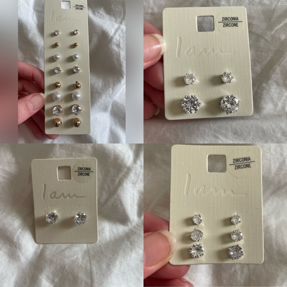 I am Zirconia Stud Earrings Set bundle - Picture 1 of 9